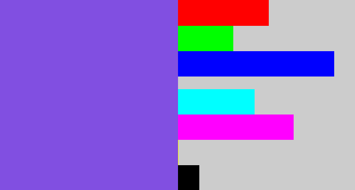 Hex color #814fe1 - purpley