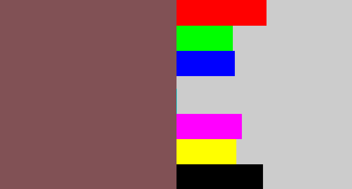 Hex color #815155 - dark mauve
