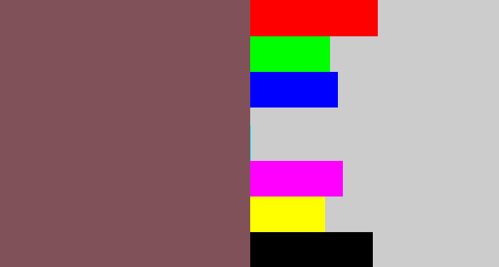 Hex color #81515a - dark mauve