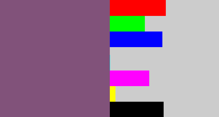 Hex color #81527a - dull purple