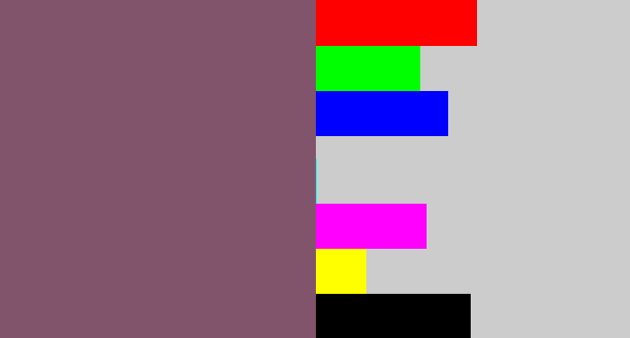 Hex color #81546c - dark mauve