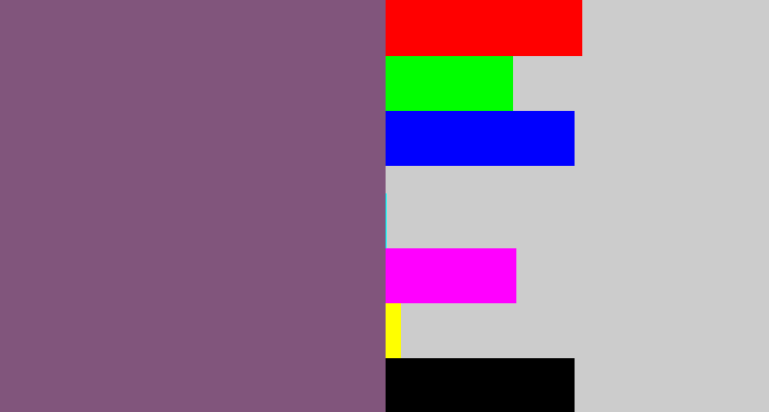 Hex color #81557c - dull purple