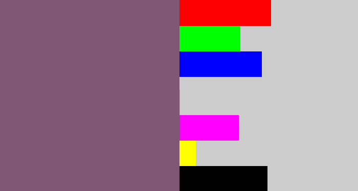 Hex color #815776 - dull purple