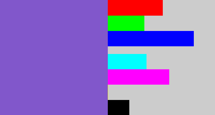 Hex color #8157cb - light indigo