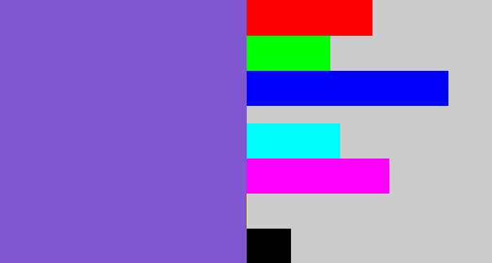 Hex color #8157d1 - purpley