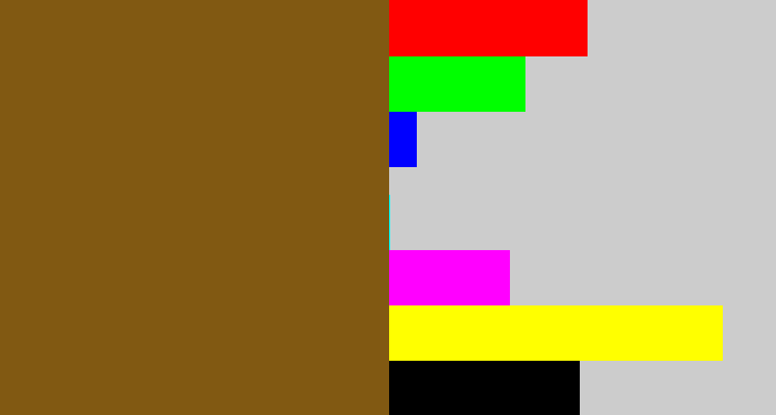 Hex color #815912 - medium brown