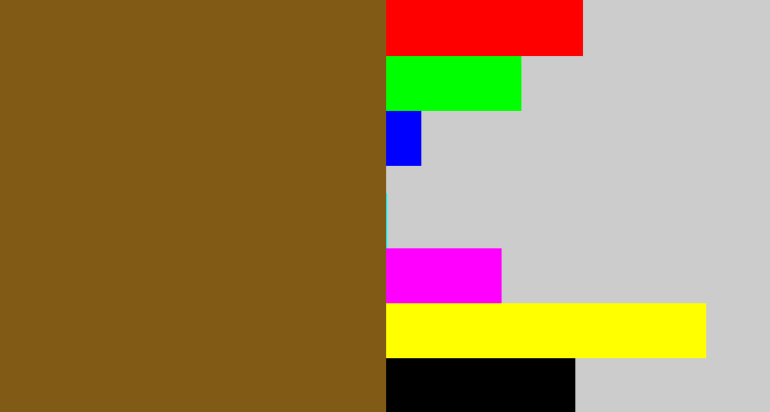 Hex color #815a16 - medium brown