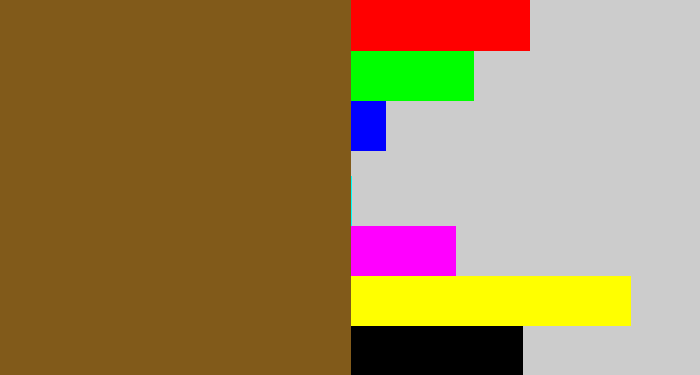 Hex color #815a1a - medium brown