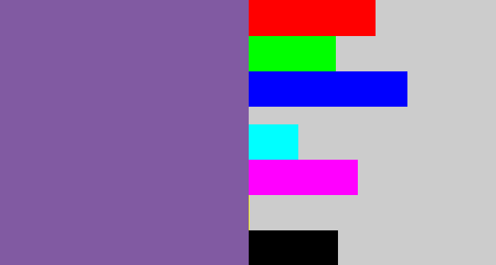 Hex color #815aa2 - dark lavender
