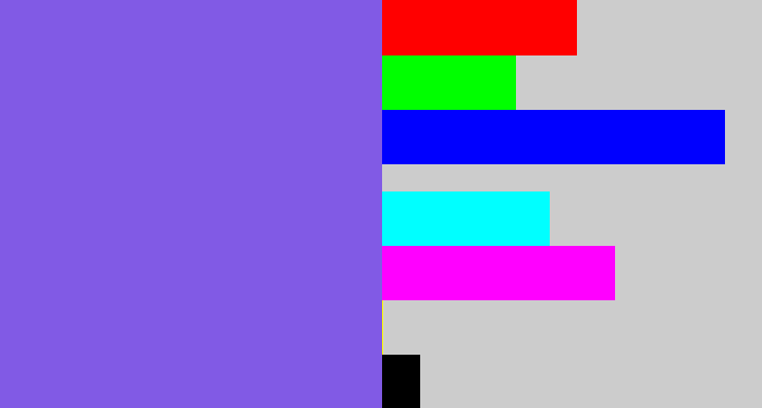 Hex color #815ae5 - purpley