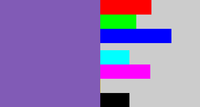 Hex color #815bb6 - deep lavender