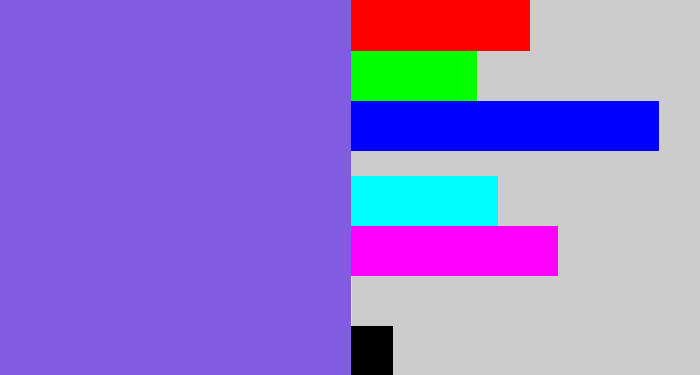 Hex color #815ce0 - purpley