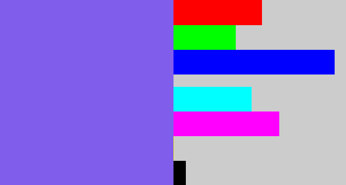 Hex color #815dec - purpley