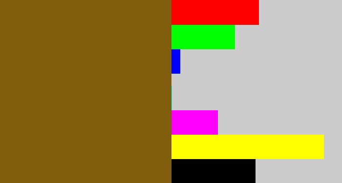 Hex color #815e0e - shit brown