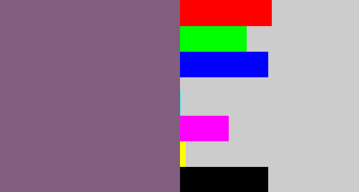 Hex color #815e7d - dull purple