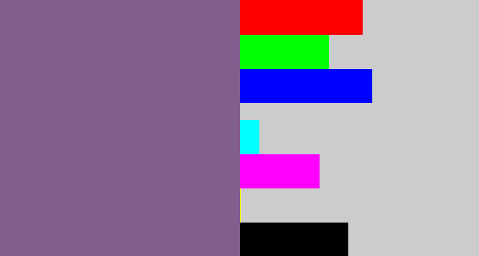 Hex color #815e8c - dusty purple