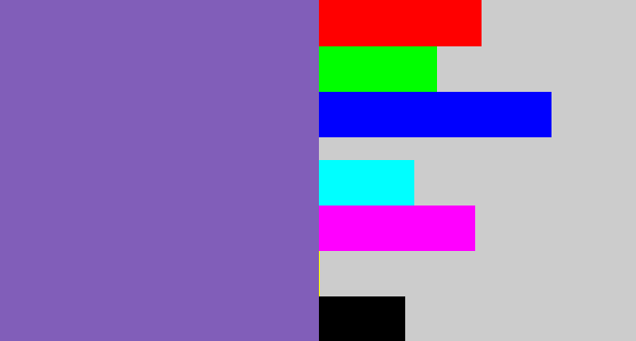 Hex color #815eb9 - deep lavender