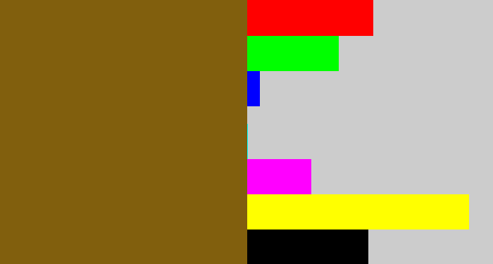 Hex color #815f0d - shit brown
