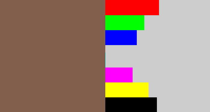 Hex color #815f4c - dark taupe