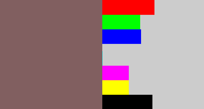 Hex color #815f60 - dark mauve
