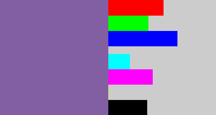 Hex color #815fa2 - dark lavender