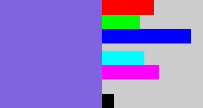 Hex color #8162e0 - purpley