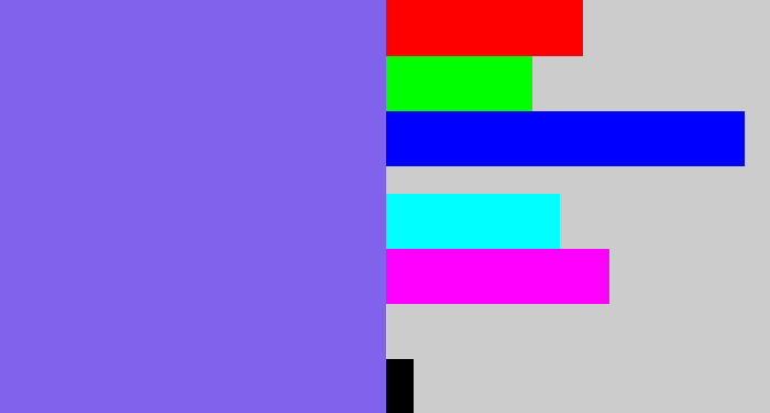 Hex color #8162ec - purpley