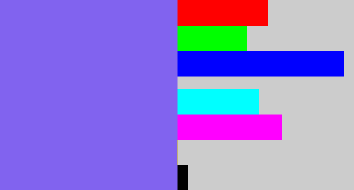 Hex color #8163ef - purpley
