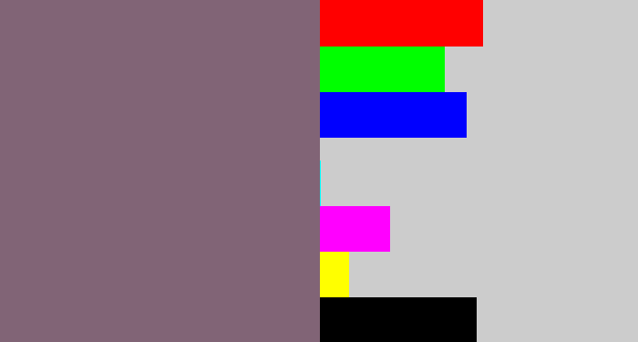 Hex color #816476 - purplish grey