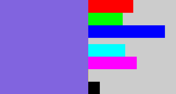 Hex color #8164df - purpley