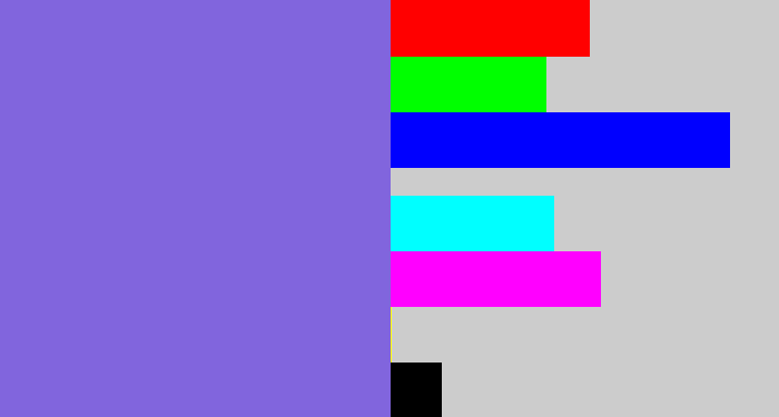 Hex color #8165dd - purpley