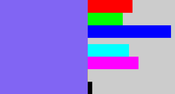 Hex color #8165f3 - purpley