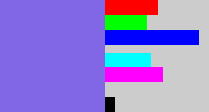 Hex color #8166e6 - purpley