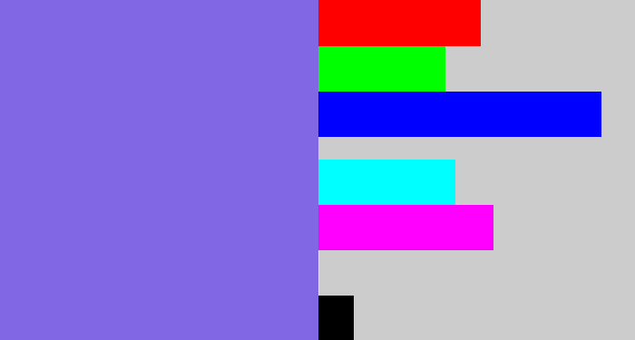 Hex color #8167e4 - purpley