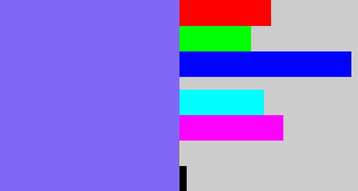 Hex color #8167f5 - purpley