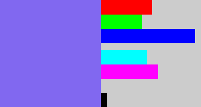 Hex color #8168f0 - purpley