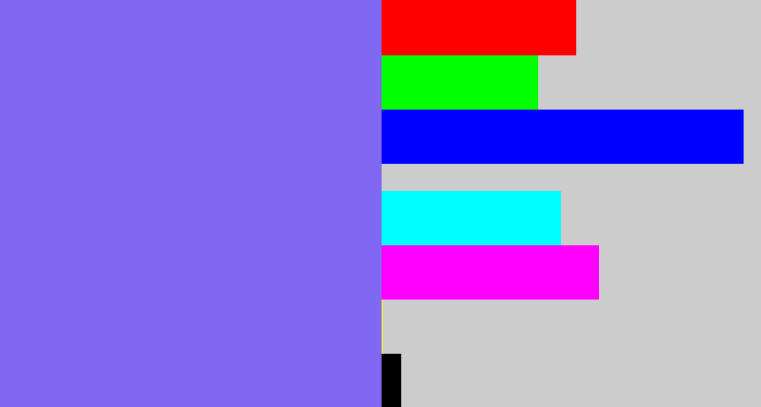 Hex color #8168f2 - purpley