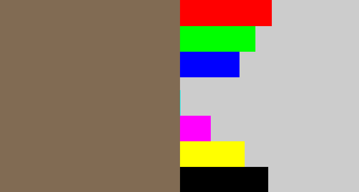 Hex color #816b53 - grey brown