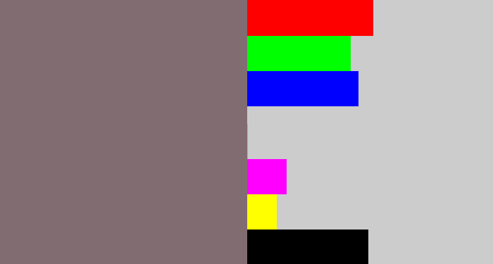 Hex color #816c72 - purplish grey