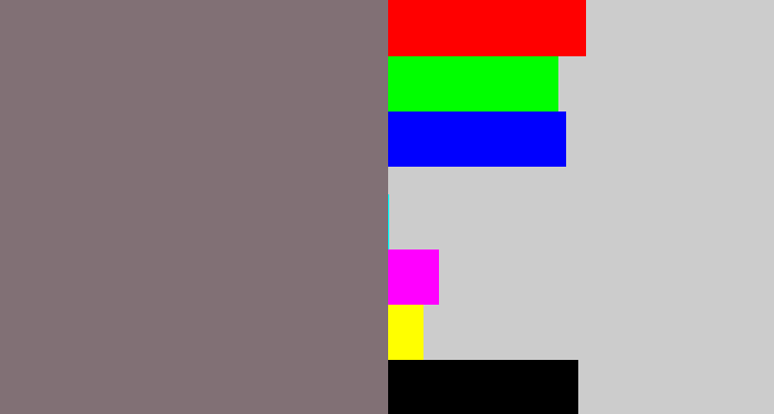 Hex color #817075 - purplish grey