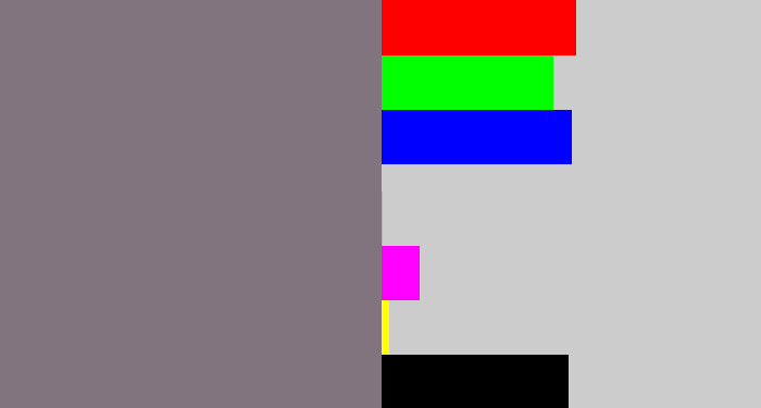 Hex color #81747f - purple grey
