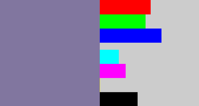Hex color #81769f - greyish purple