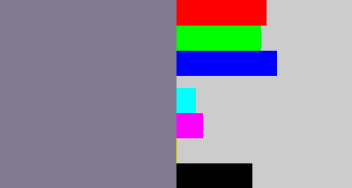 Hex color #817b91 - greyish purple