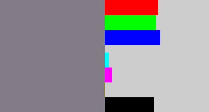 Hex color #817c86 - medium grey