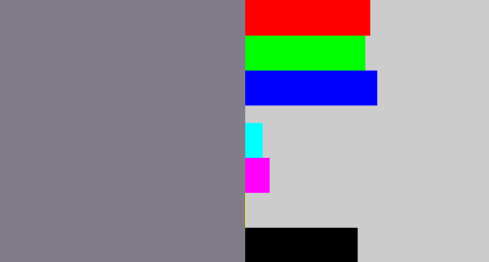 Hex color #817c8a - purple grey