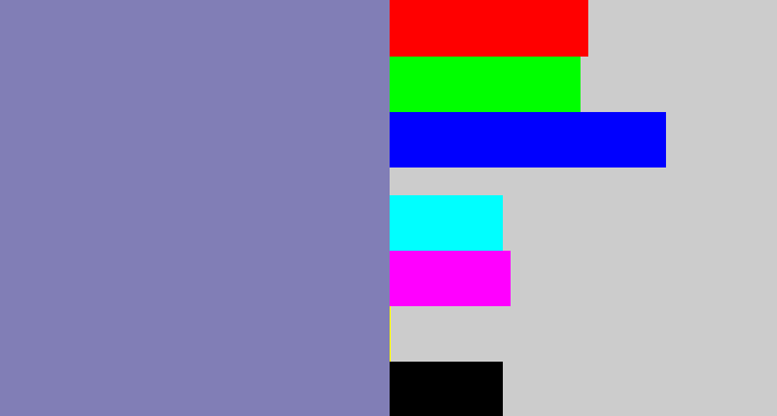 Hex color #817eb6 - blue/grey