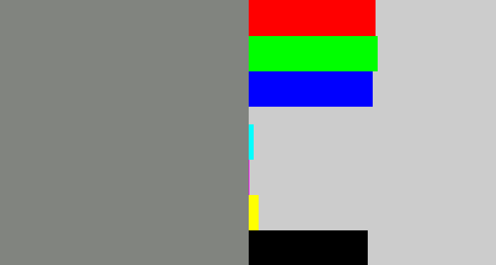 Hex color #81847f - medium grey