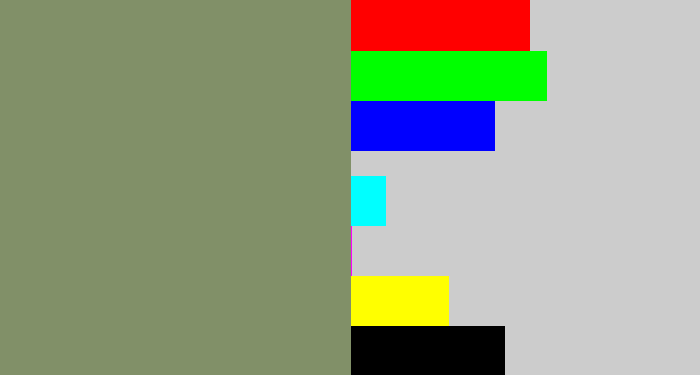 Hex color #819068 - green grey