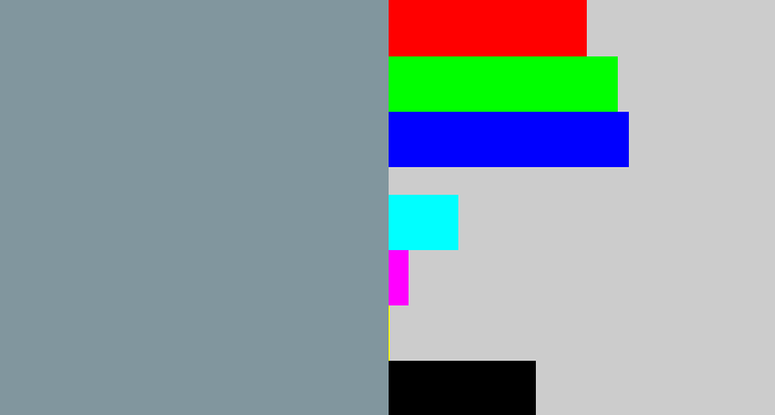 Hex color #81969e - blue/grey