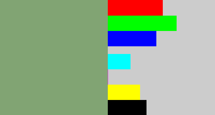 Hex color #81a473 - greeny grey